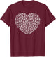Lung Cancer Awareness White Ribbon Heart Gift Support T-Shirt - T-Shirt | Maroon