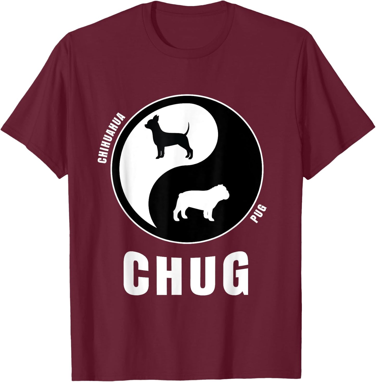 Chug Dog Shirts Adult Black Cotton Small Chug Dog Owners & Breeders T-Shirt - T-Shirt | Maroon