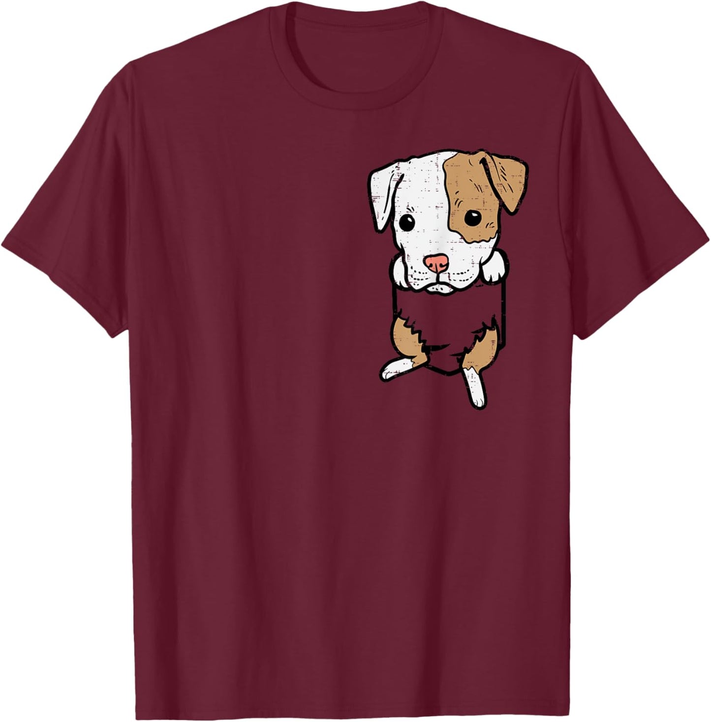 Pocket Puppy Pitbull Feet Cute Pitties Dog Lover Owner Gift T-Shirt - T-Shirt | Maroon