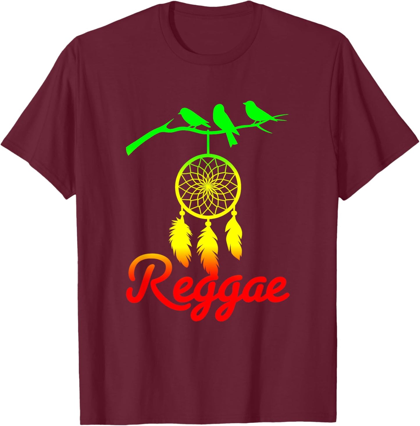 Rasta Reggae Jamaica Rastafari Roots Jamaique Dreamcatcher T-Shirt - T-Shirt | Maroon