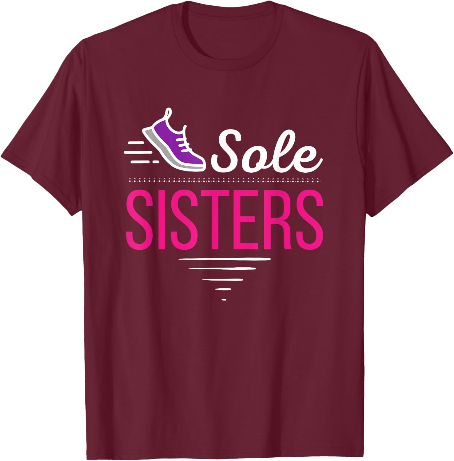Running Sole Sisters Ladies Marathon Race Day Team T-Shirt - T-Shirt | Maroon