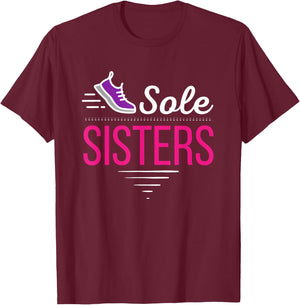 Running Sole Sisters Ladies Marathon Race Day Team T-Shirt - T-Shirt | Maroon