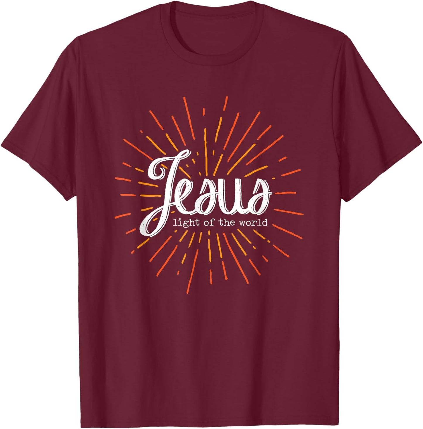 Christian Bible Verse, Jesus Light of the World, John 8:12 T-Shirt - T-Shirt | Maroon