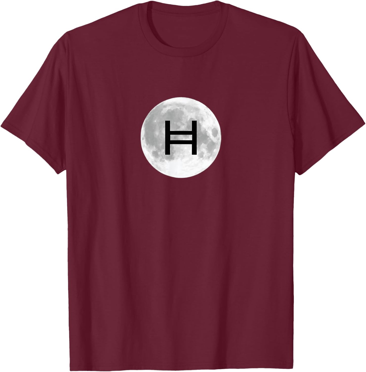 Hedera Hbar Moon Crypto T-Shirt - T-Shirt | Maroon