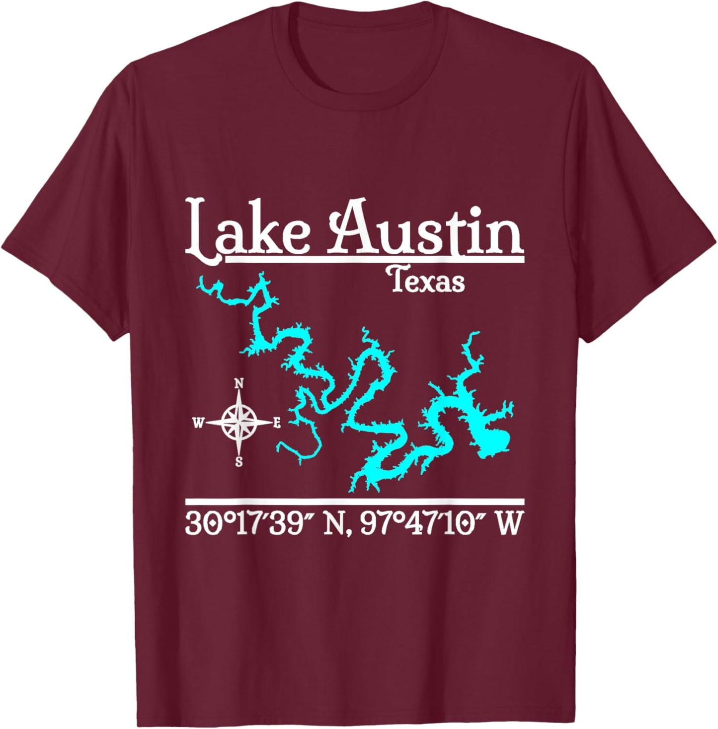Lake Austin, Texas T-Shirt - T-Shirt | Maroon