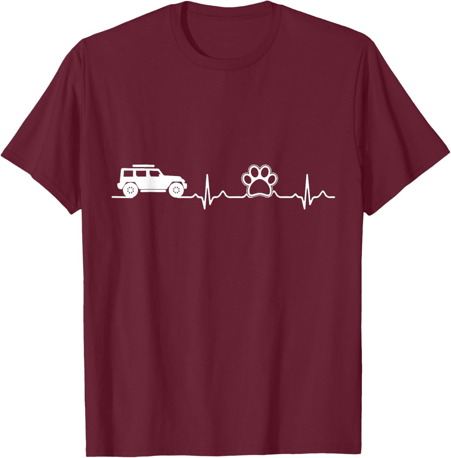 Offroad Driving and Dogs Paw shirt Woman, 4x4 4WD T-Shirt - T-Shirt | Maroon