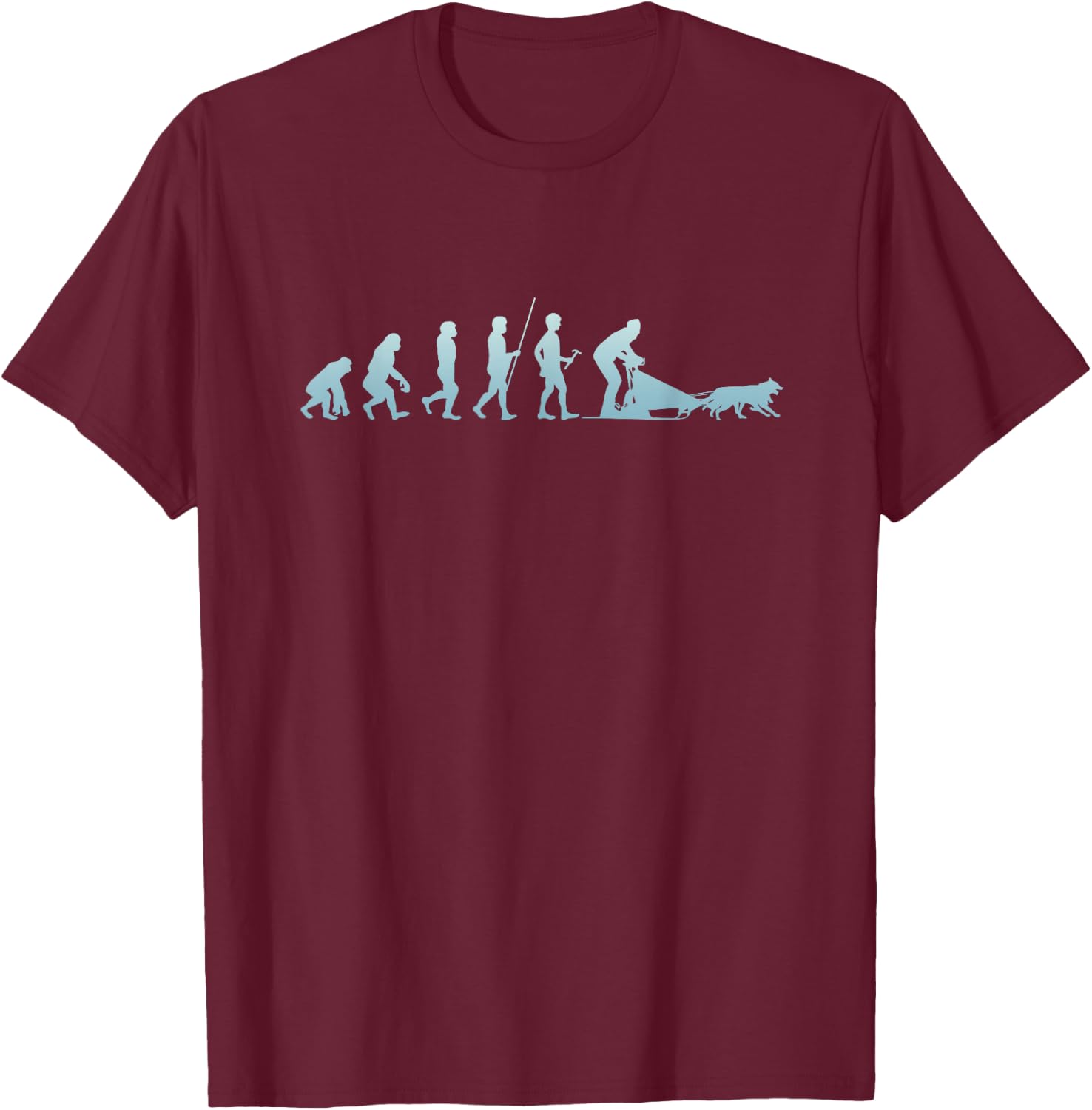 Winter Husky Sled Wolf Dog Snow Sled Rider T-Shirt - T-Shirt | Maroon