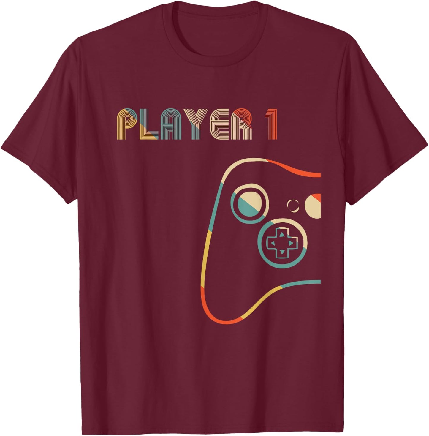 Matching Gamer Couple Player 1 Player 2 T-Shirt - T-Shirt | Maroon