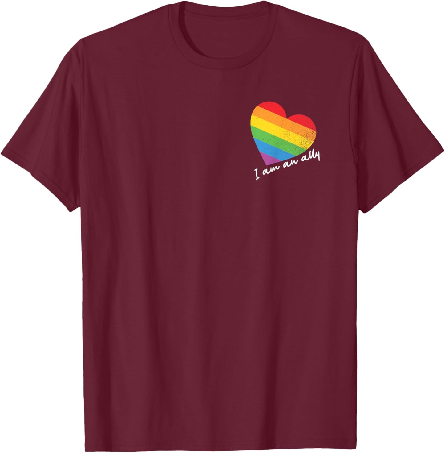 Ally Rainbow Heart Pride CSD-Party für Schwule Lesben und Queer LGBTQ+ T-Shirt - T-Shirt | Maroon