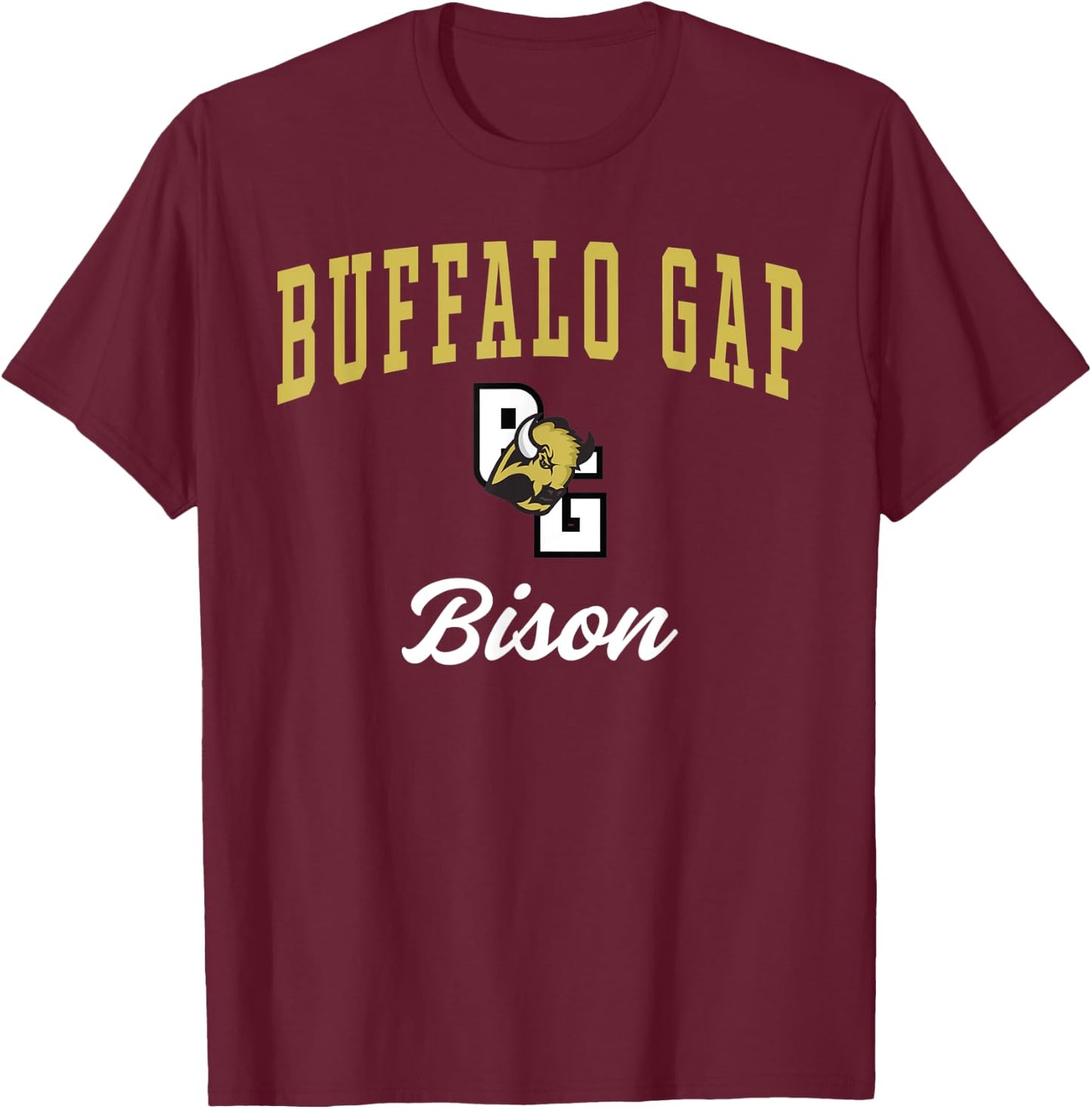 Buffalo Gap High School Bison T-Shirt - T-Shirt | Maroon