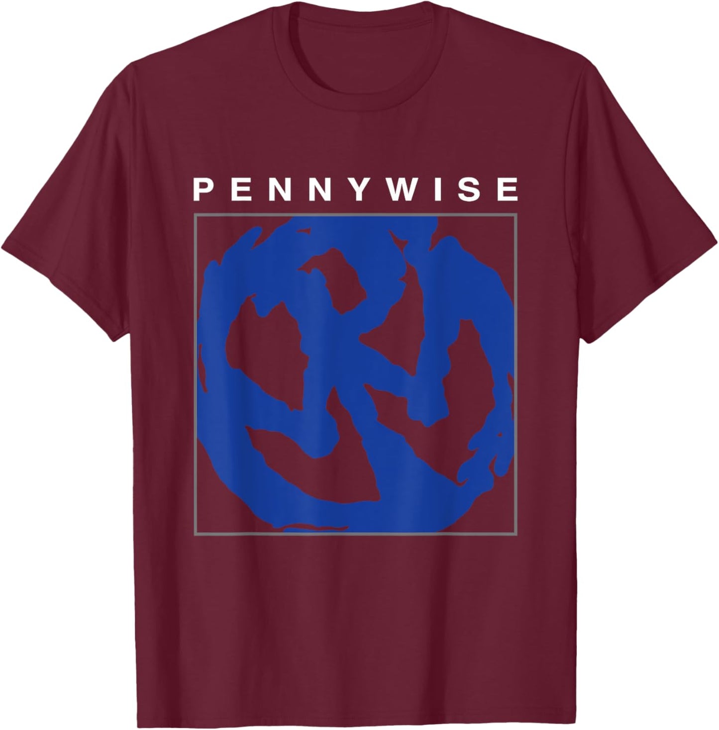 Pennywise - PW Logo - Official Product, Black, S T-Shirt - T-Shirt | Maroon