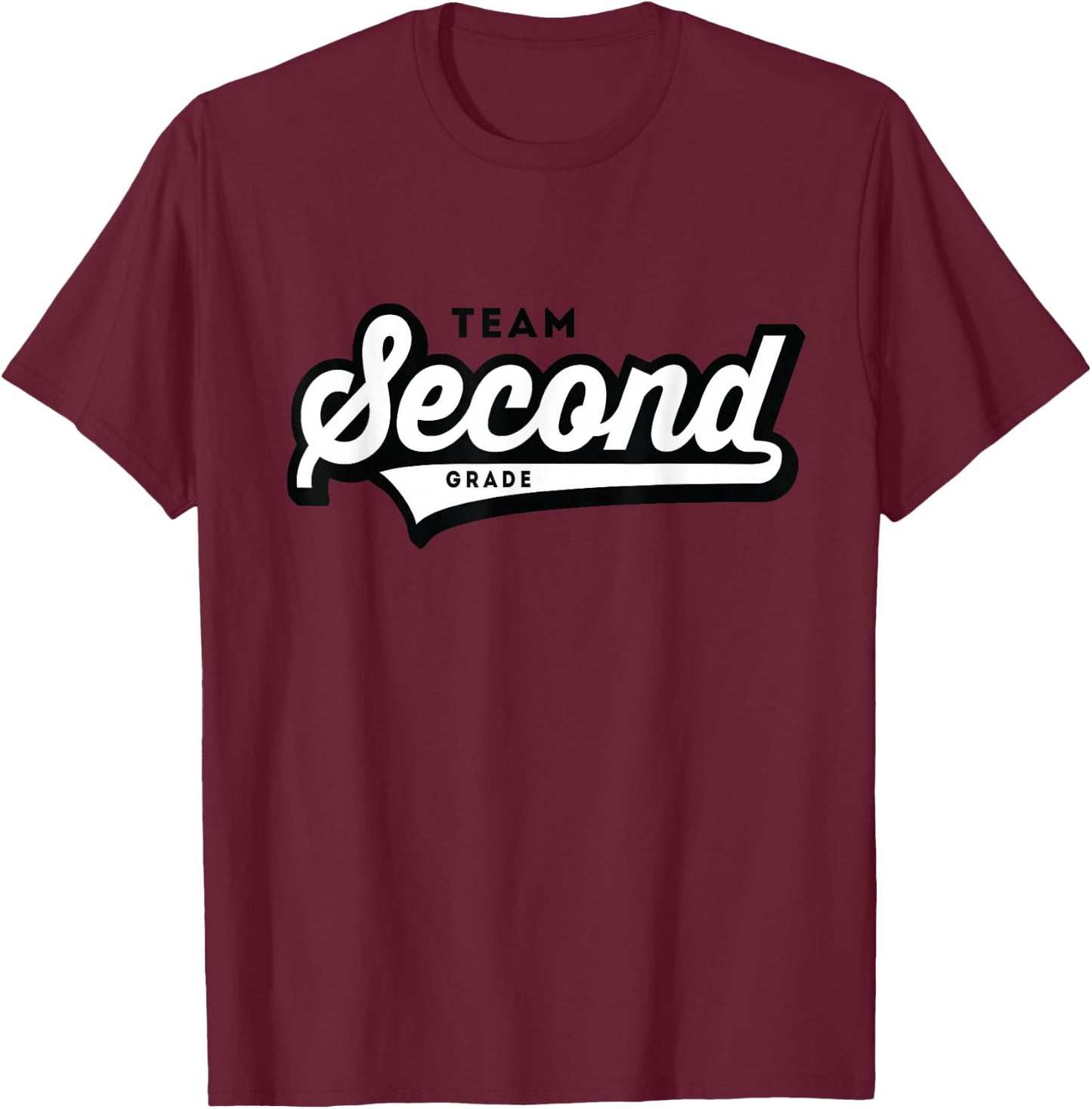 2nd Grade TEAM School Teacher Second Baseball-Style Shirt T-Shirt - T-Shirt | Maroon