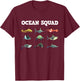 Cute Ocean Creatures Funny Sea Animals Fish Lover Gift Kids T-Shirt - T-Shirt | Maroon