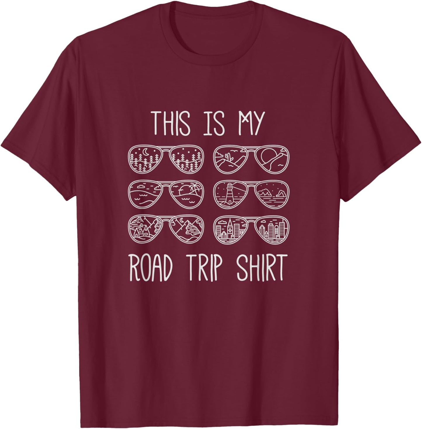 This Is My Road Trip Shirt - Vacation Family Friend Camping T-Shirt - T-Shirt | Maroon