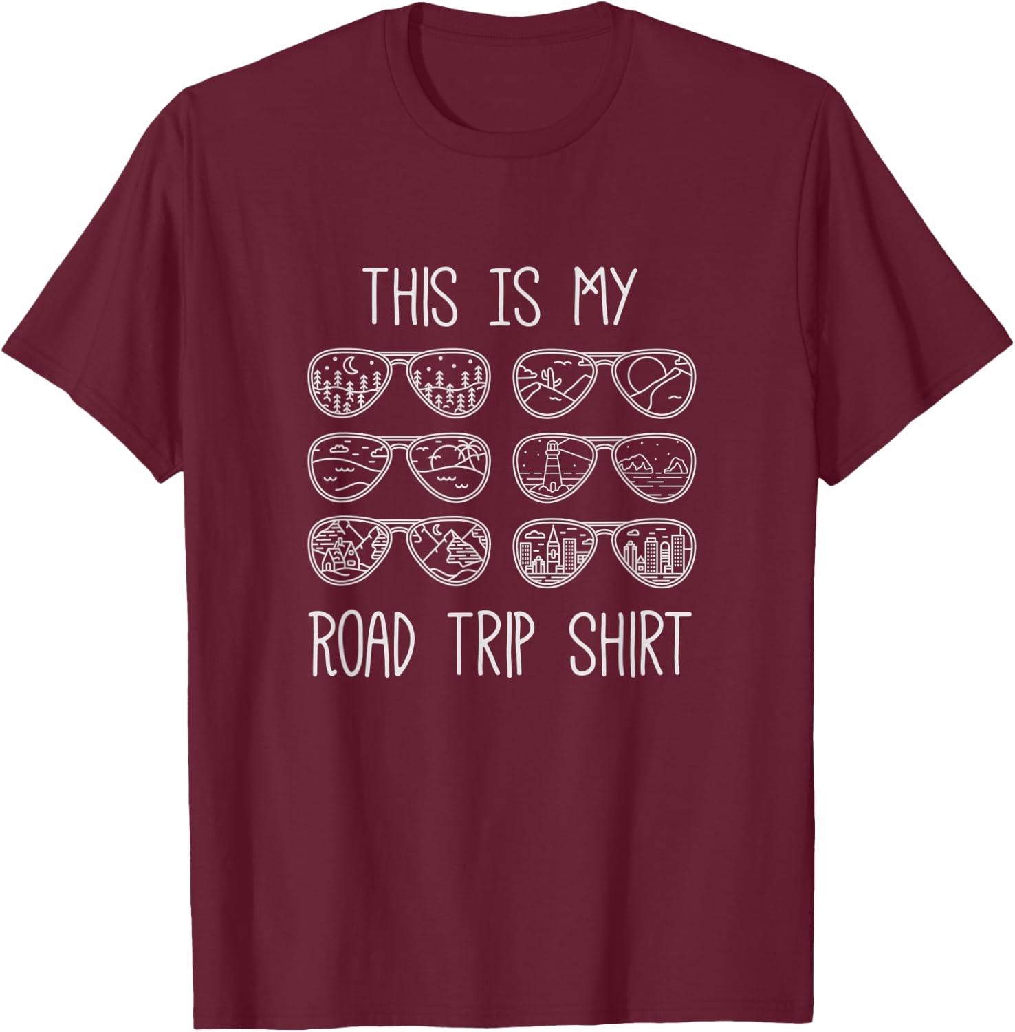 This Is My Road Trip Shirt - Vacation Family Friend Camping T-Shirt - T-Shirt | Maroon