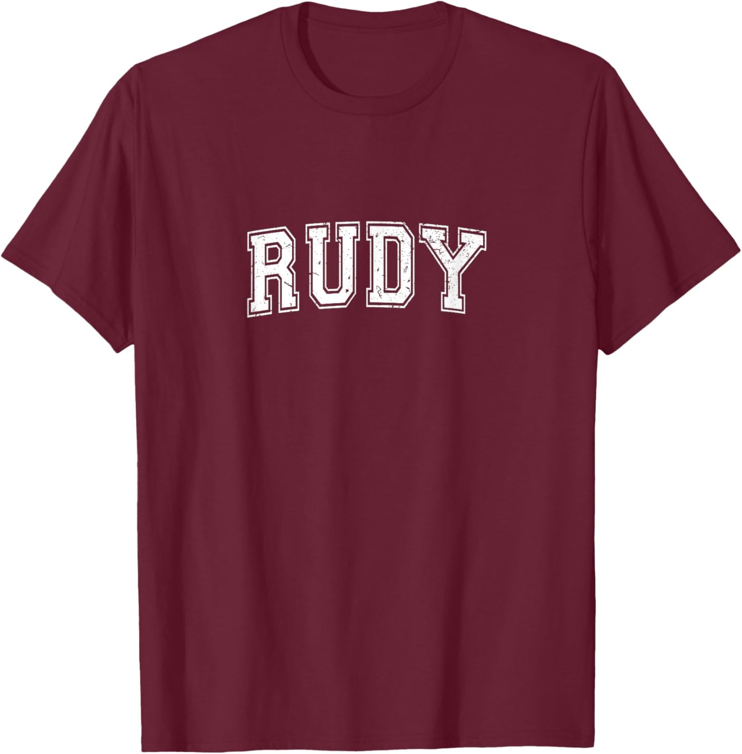 Plain Style Personalised Name Classic Rudy T-Shirt - T-Shirt | Maroon
