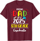 Funny Proud Dad of a Class of 2025 8th Grade Graduate T-Shirt - T-Shirt | Maroon