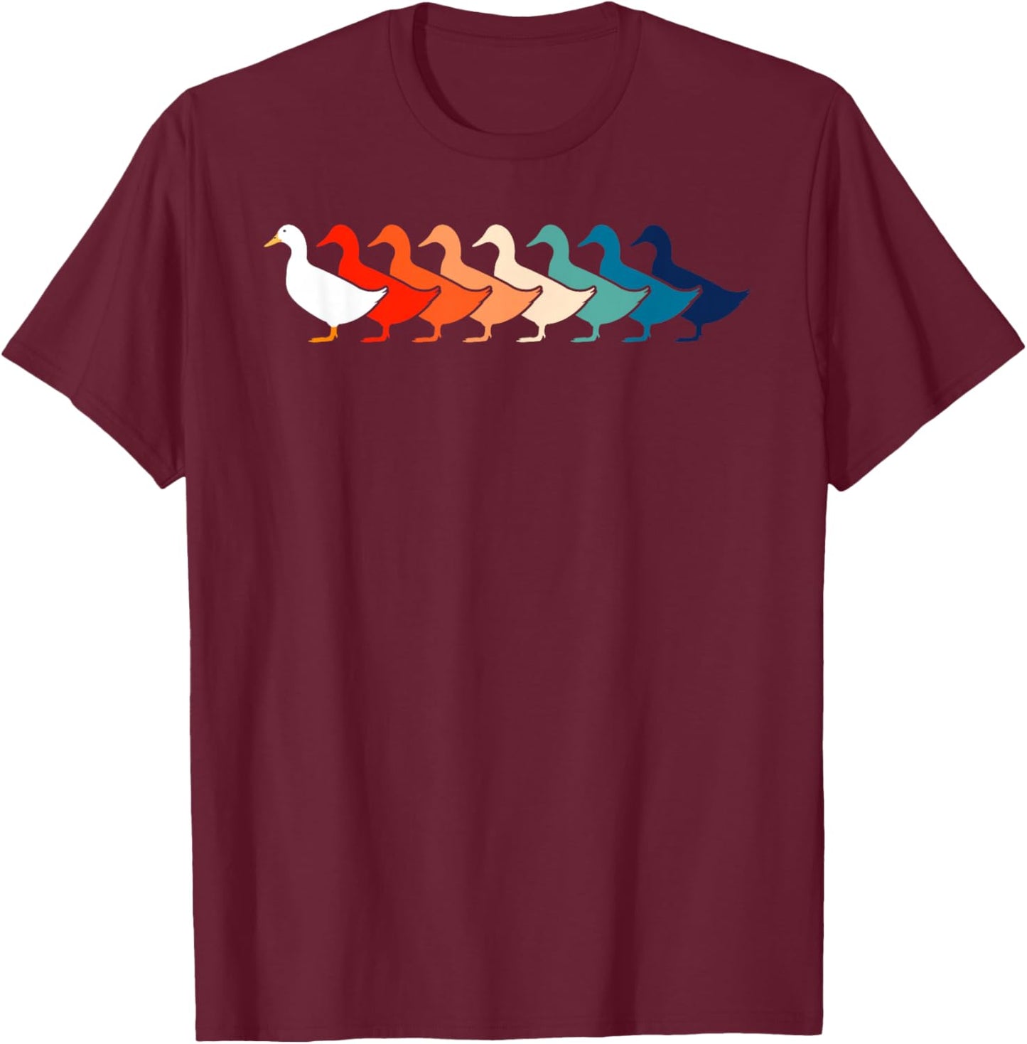 Vintage Ducky Retro Duck Pun 70s 80s Funny Duck T-Shirt - T-Shirt | Maroon