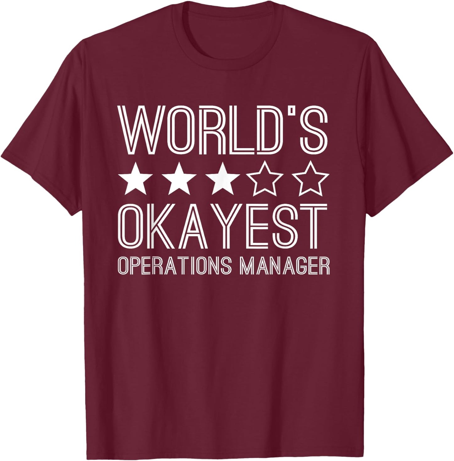 Worlds Okayest Operations Manager Funny Operations Manager T-Shirt - T-Shirt | Maroon