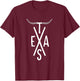 Cool Texas Souvenir Long Cow Horns USA Cowboy Traveler Gift T-Shirt - T-Shirt | Maroon