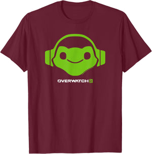 Overwatch 2 Lucio Center Green Icon Logo T-Shirt - T-Shirt | Maroon