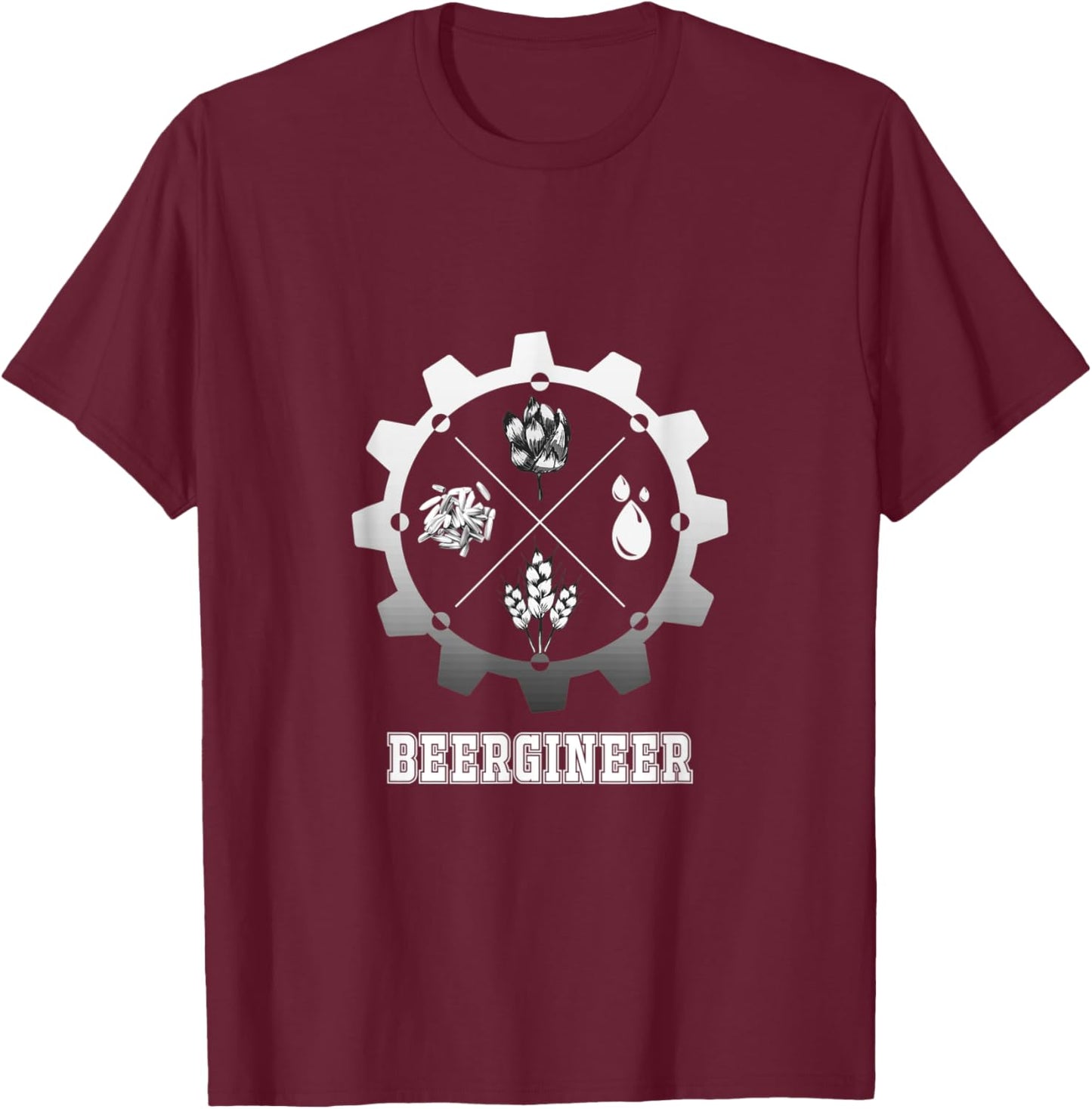 Beergineer Homebrew Home Brewing Craft Beer Brewer T-Shirt - T-Shirt | Maroon