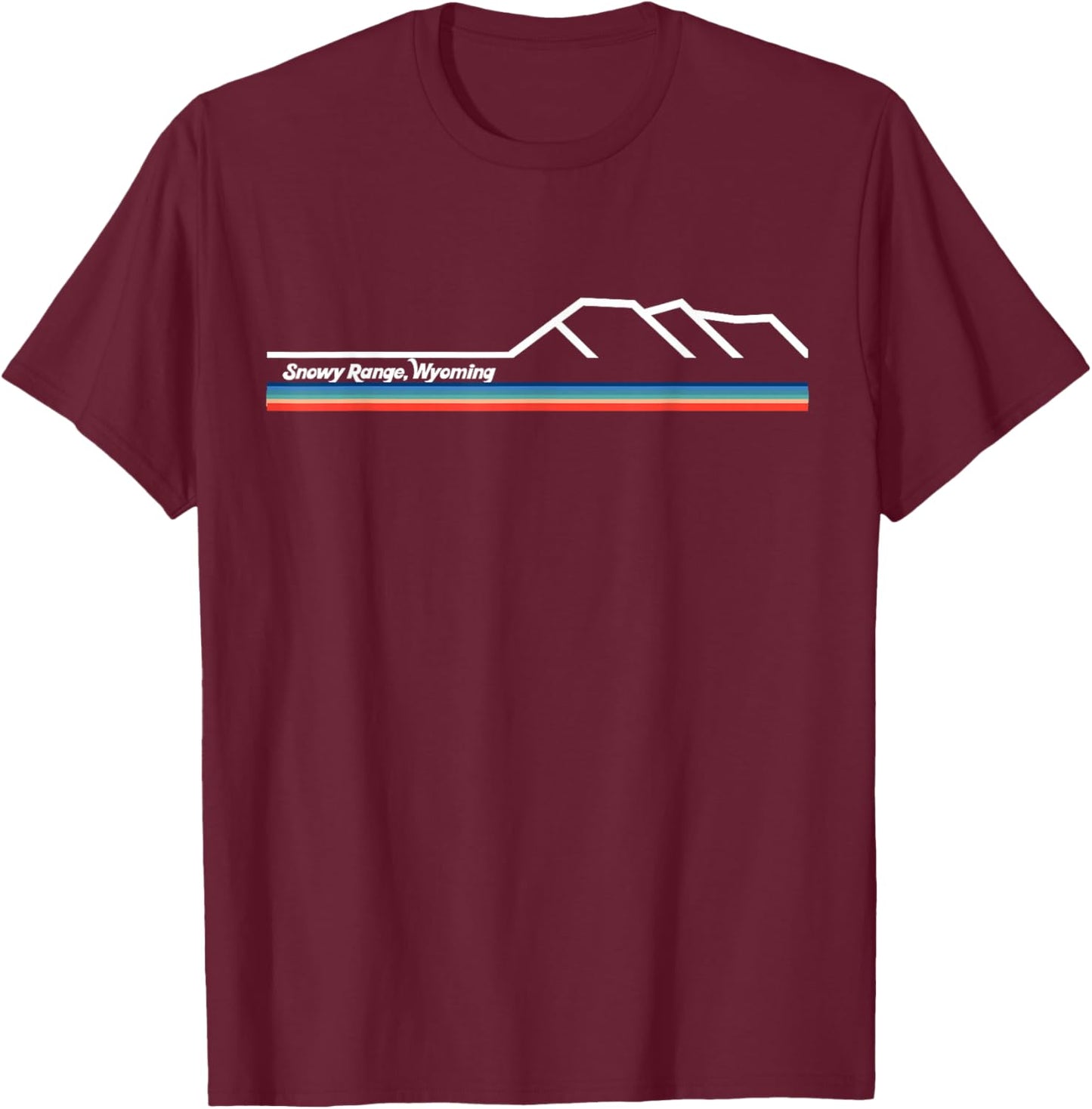 Snowy Range, Wyoming Retro 1970s-inspired T-Shirt - T-Shirt | Maroon