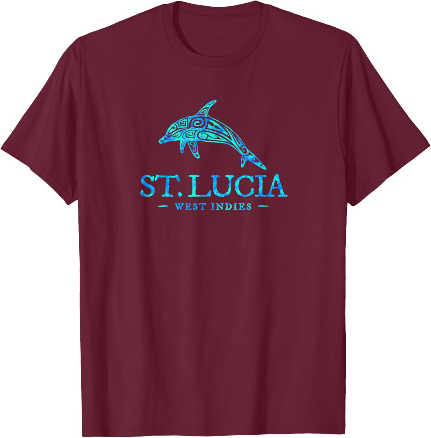 St Lucia Dolphin Boys Girls Toddler Cruise Vacation Souvenir T-Shirt - T-Shirt | Maroon