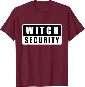 Halloween Witch Security Dad Mom Daughter Adult Easy Costume T-Shirt - T-Shirt | Maroon