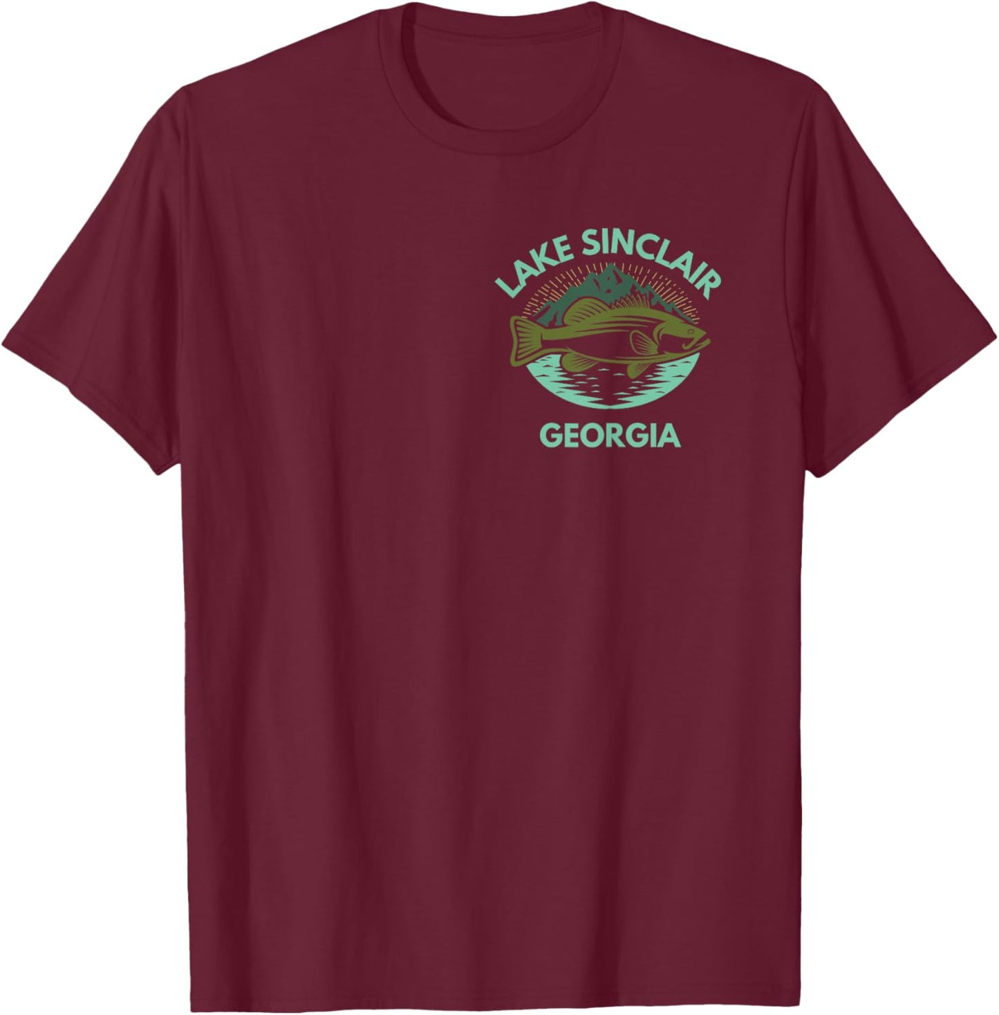 Lake SINCLAIR Georgia Trip Family Love Fishing Lake Camping T-Shirt - T-Shirt | Maroon