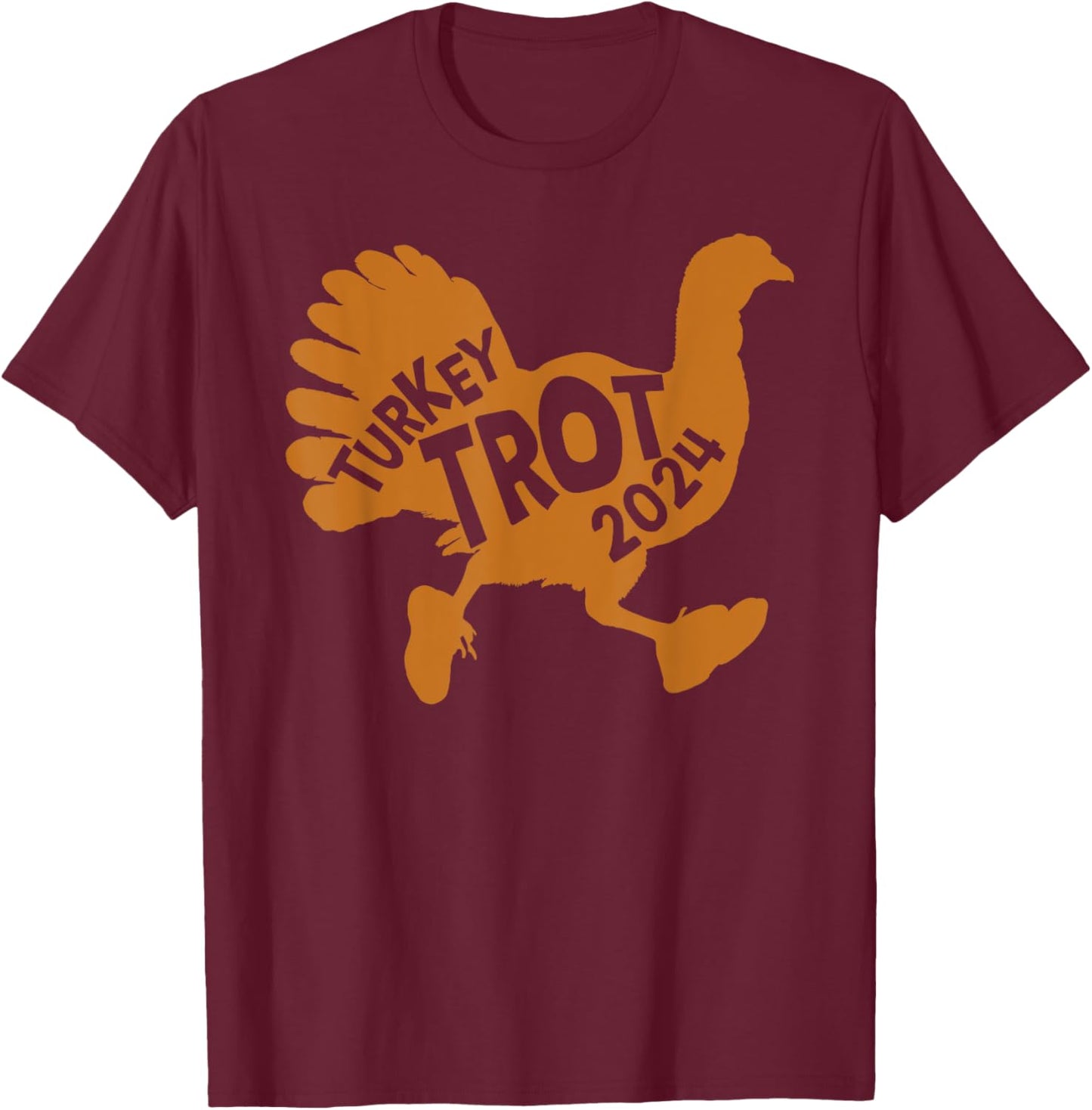 Turkey Trot Squad 2024 Funny Thanksgiving Day Run Matching T-Shirt - T-Shirt | Maroon