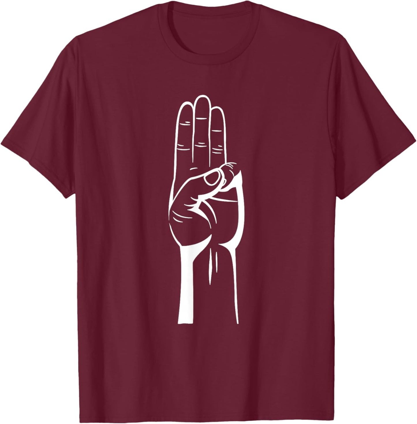 3 Finger Salute T-Shirt - T-Shirt | Maroon