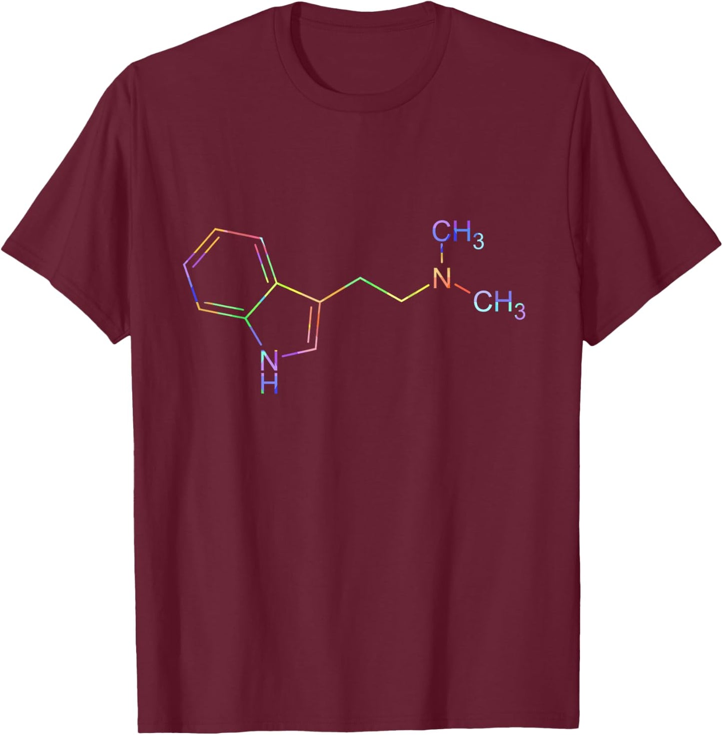 Blood Group DMT Molecule Ayahuasca DMT Molecule Structural Formula T-Shirt - T-Shirt | Maroon
