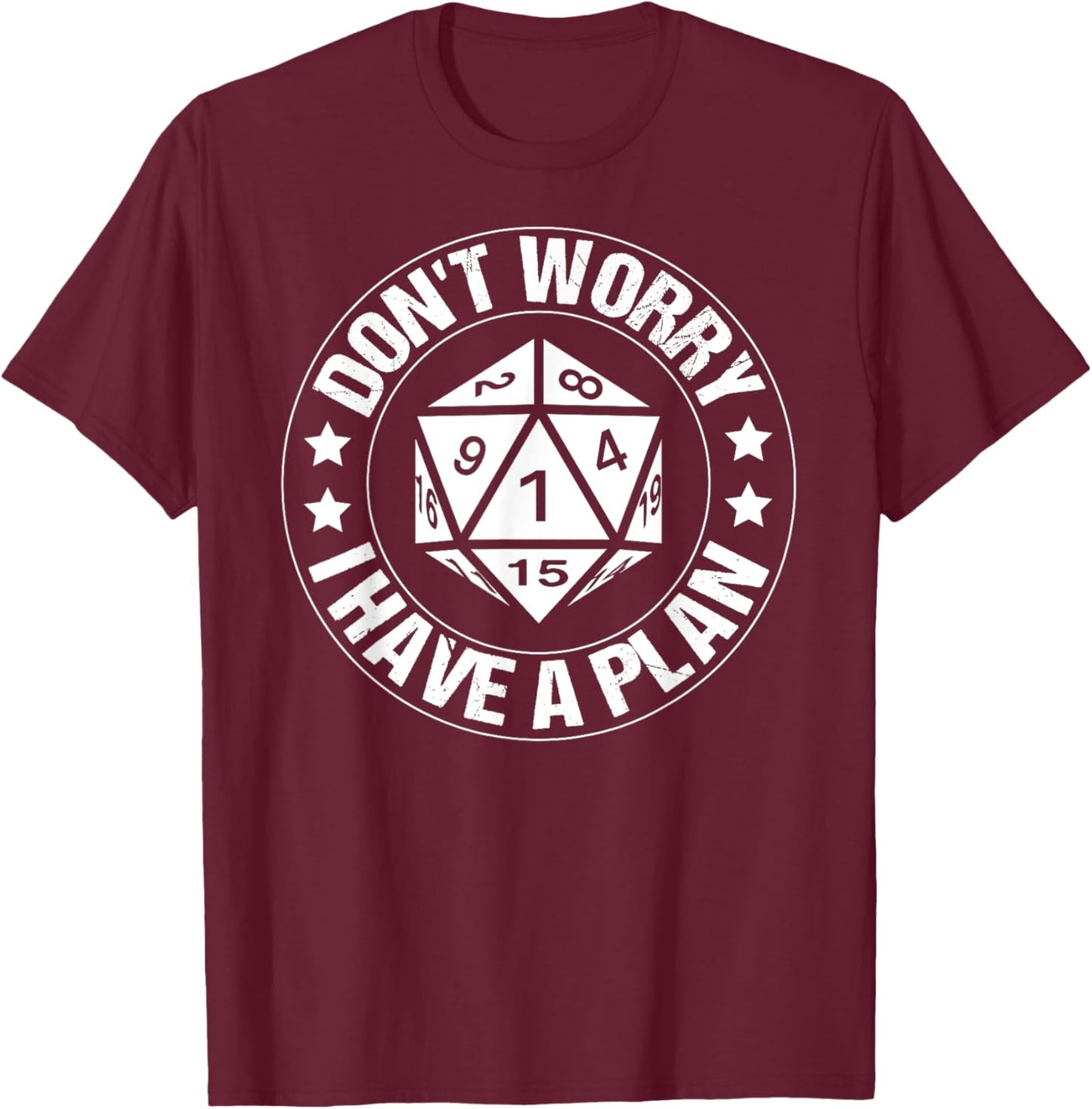 RPG Gamer Dont Worry I Have Plan Funny Men Boys Kids T-Shirt - T-Shirt | Maroon