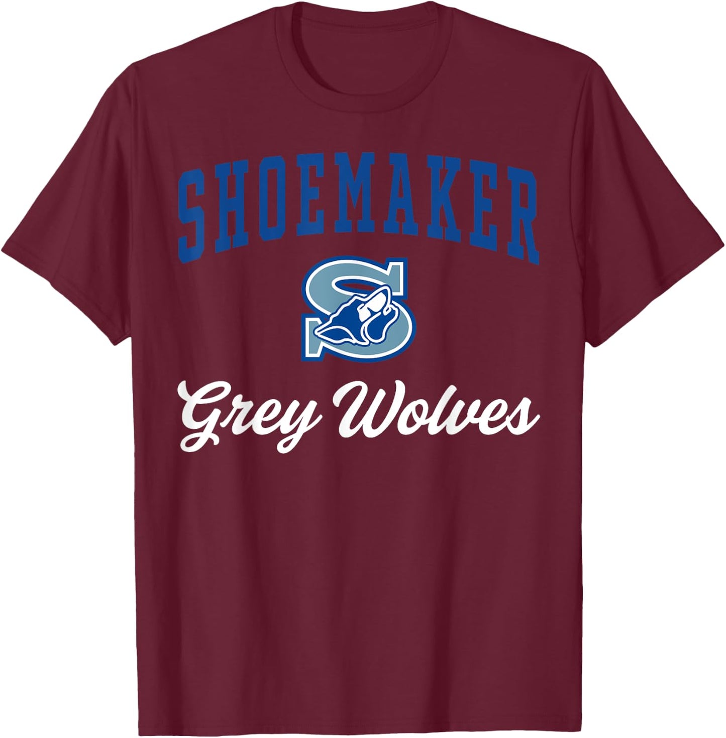 Shoemaker High School Grey Wolves C3 T-Shirt - T-Shirt | Maroon