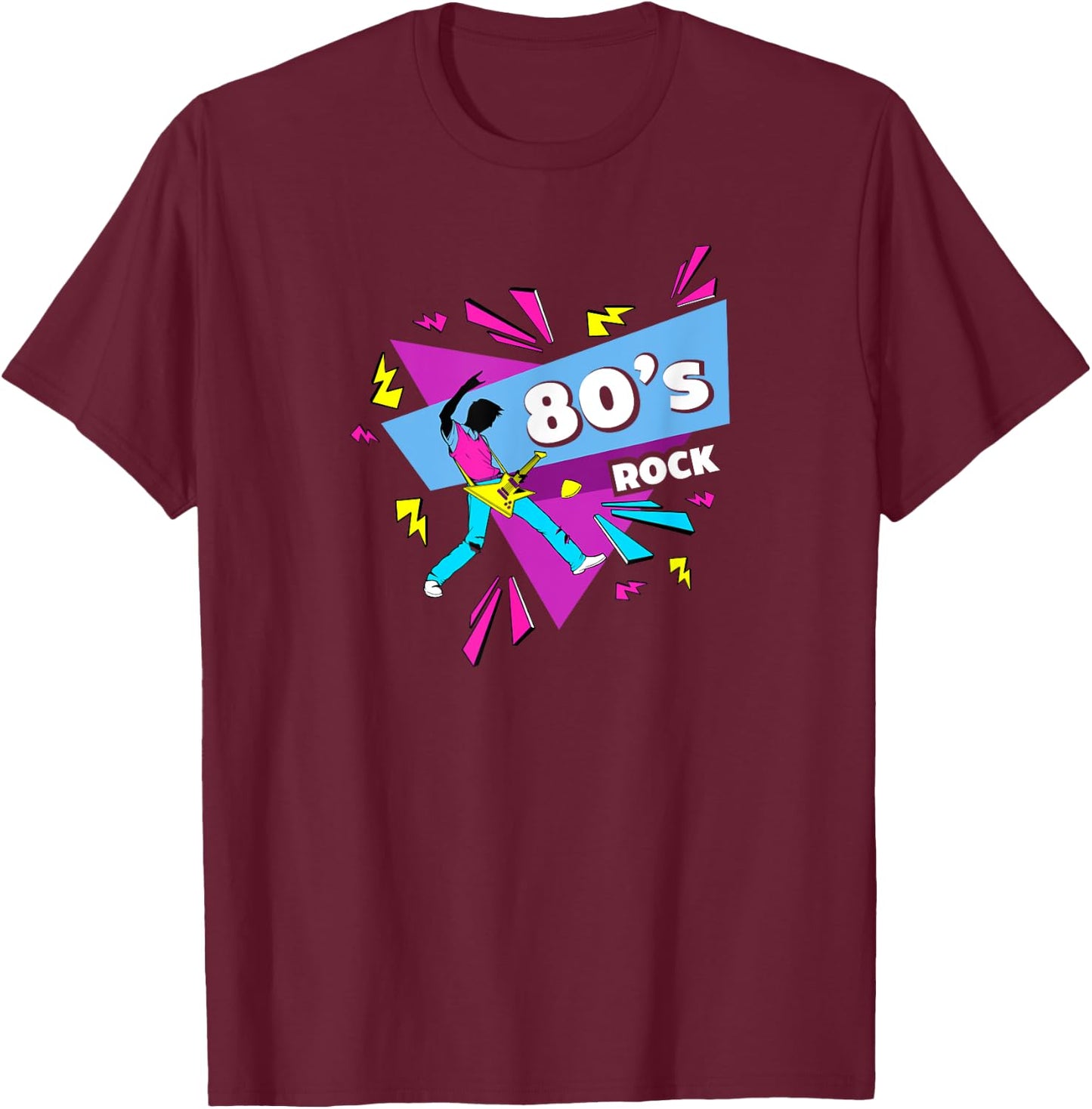 Retro Vintage Classic 80s Rock and Band T-Shirt - T-Shirt | Maroon
