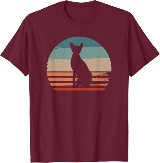 Vintage Retro Oriental Shorthair Cat Lover T-Shirt - T-Shirt | Maroon