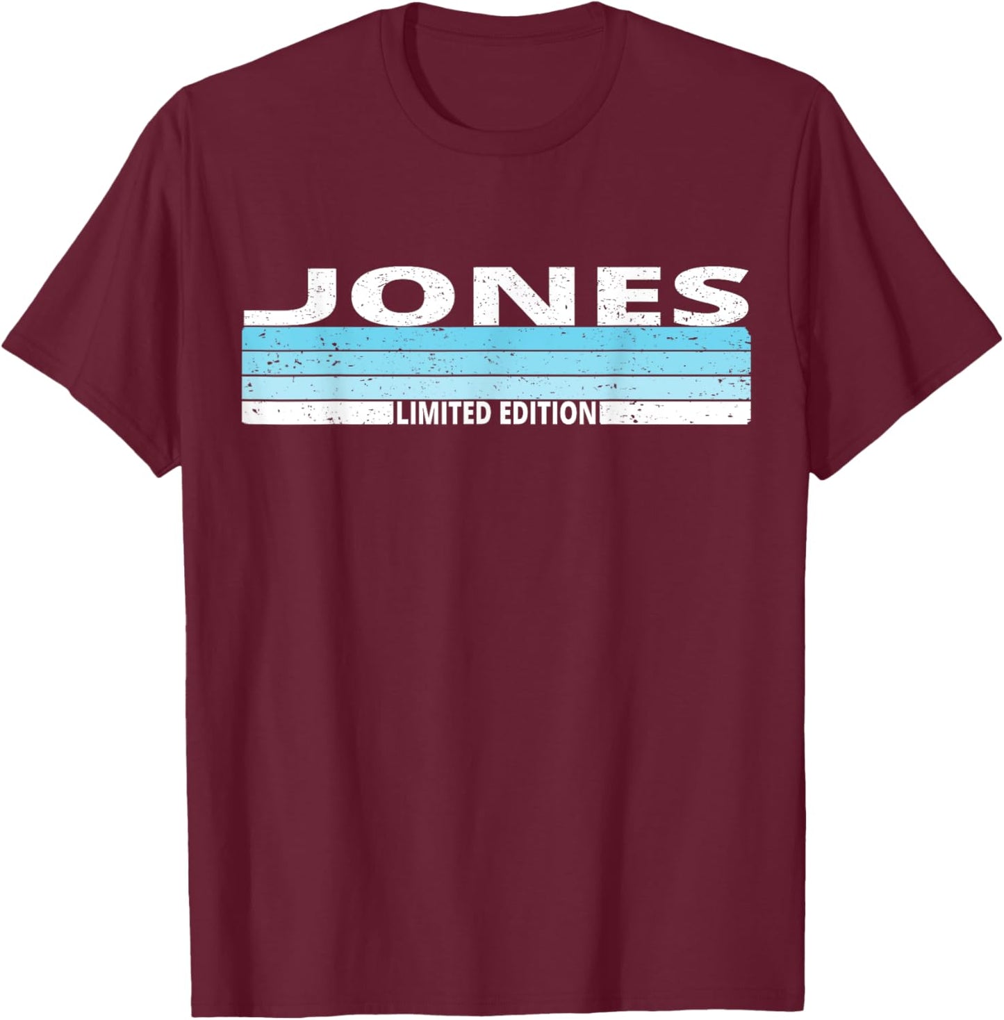 Jones Surname Birthday Family Reunion 80s 90s Blue Sunset T-Shirt - T-Shirt | Maroon