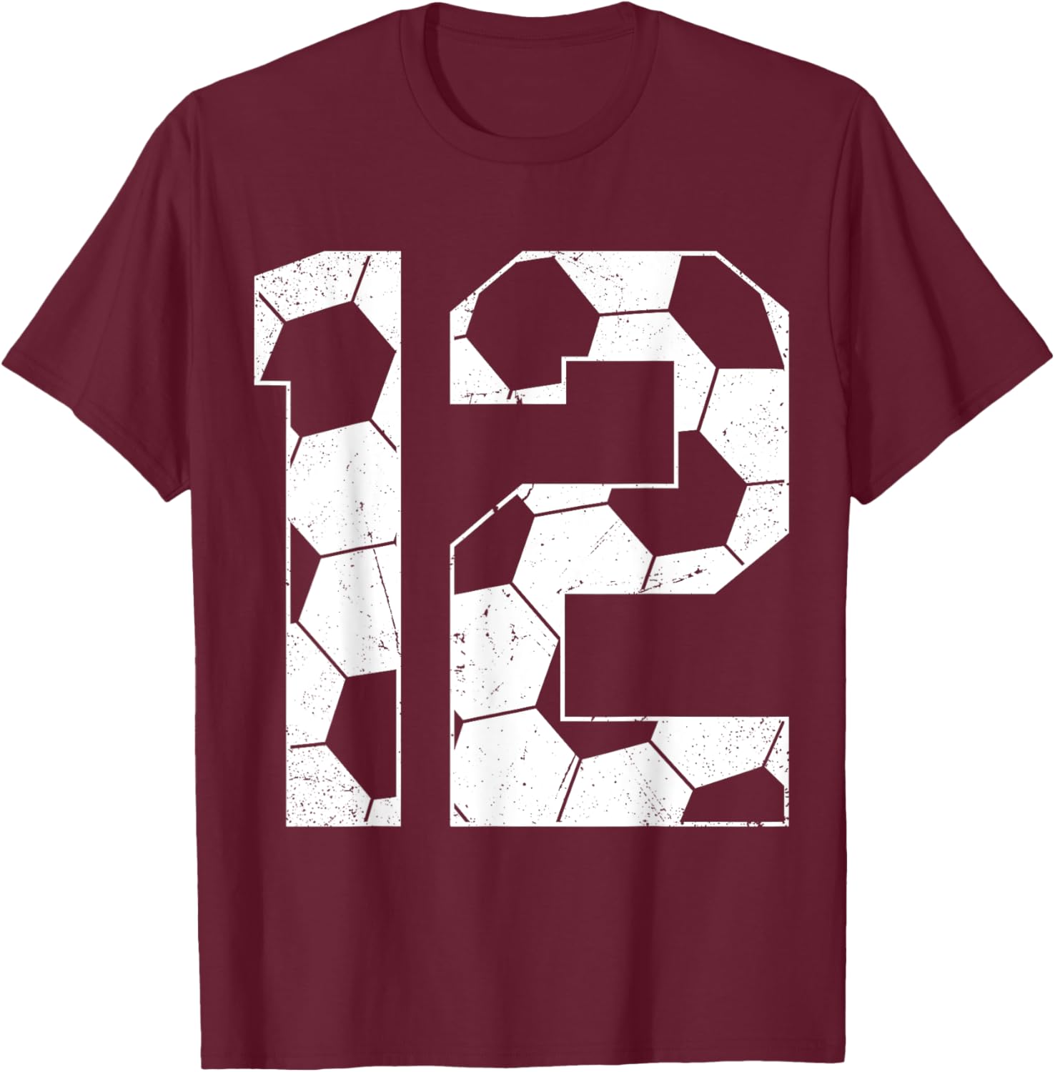 12th Birthday Boy Soccer Player Football 12 Years Old T-Shirt - T-Shirt | Maroon