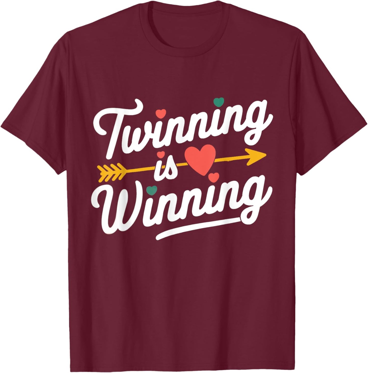 Twin Spirit Week Kid Arrow Teacher Squad Twinning is Winning T-Shirt - T-Shirt | Maroon