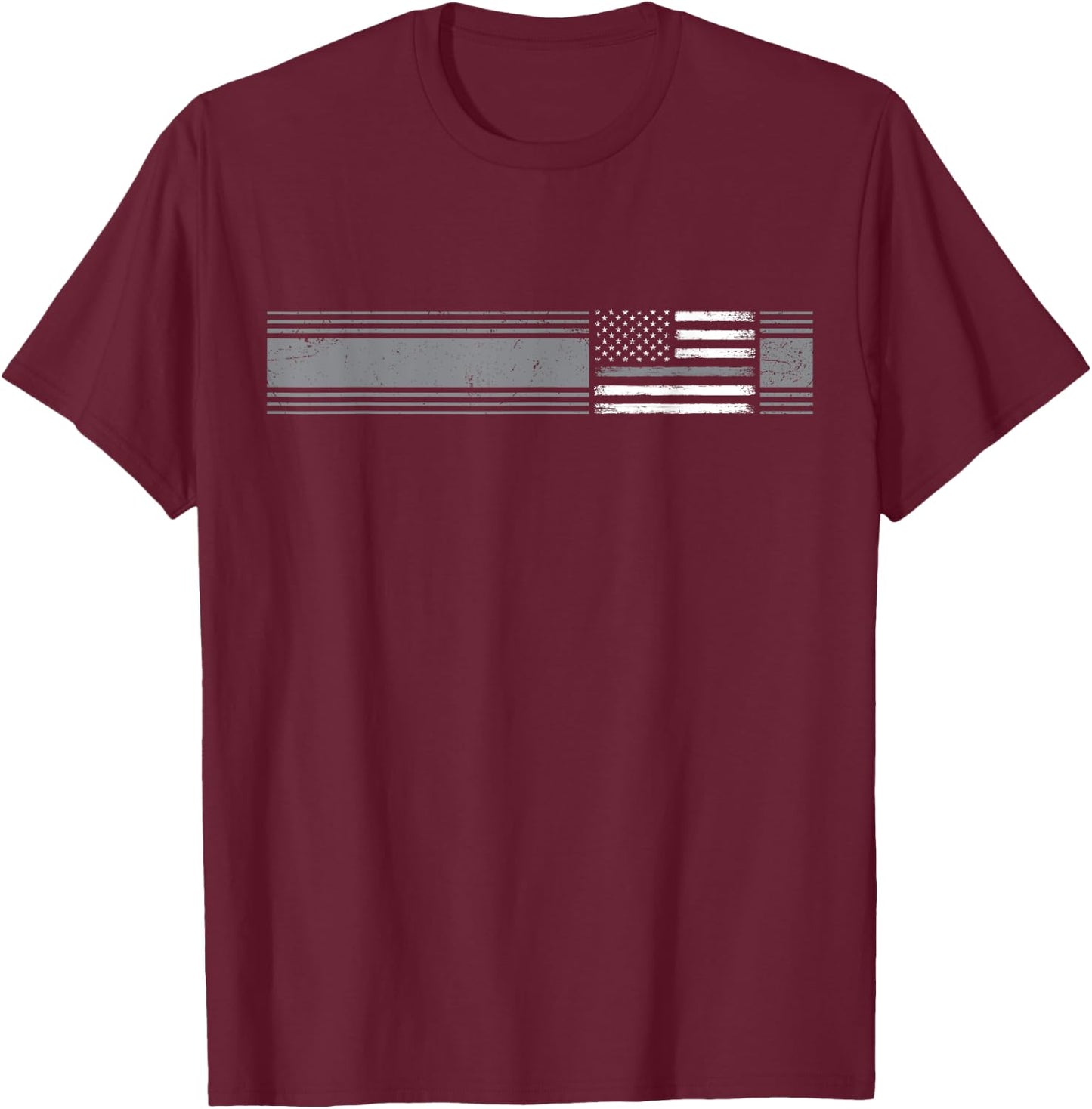 Thin Silver Line Family American Flag Correctional Officer T-Shirt - T-Shirt | Maroon