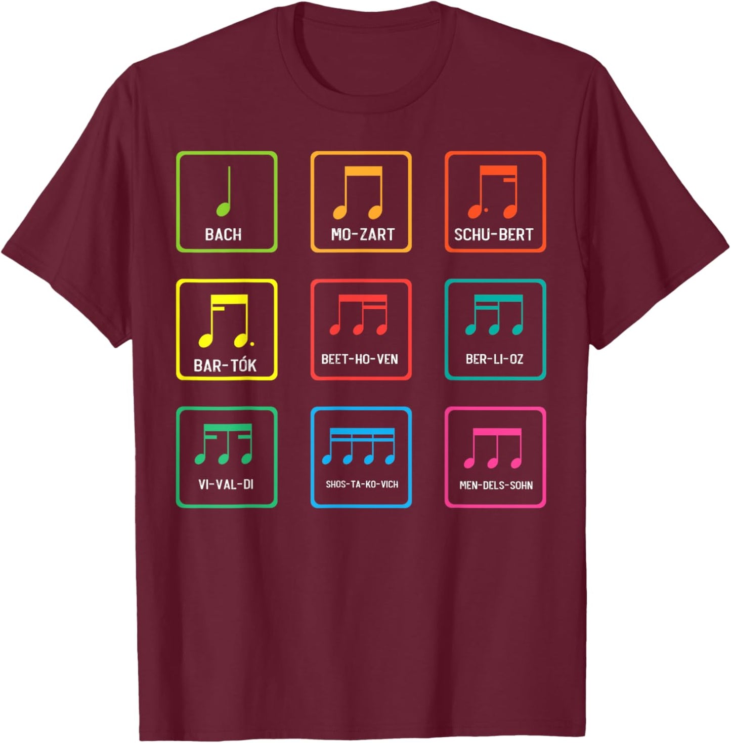 Classic Composers Classical Music - Classical Musician T-Shirt - T-Shirt | Maroon