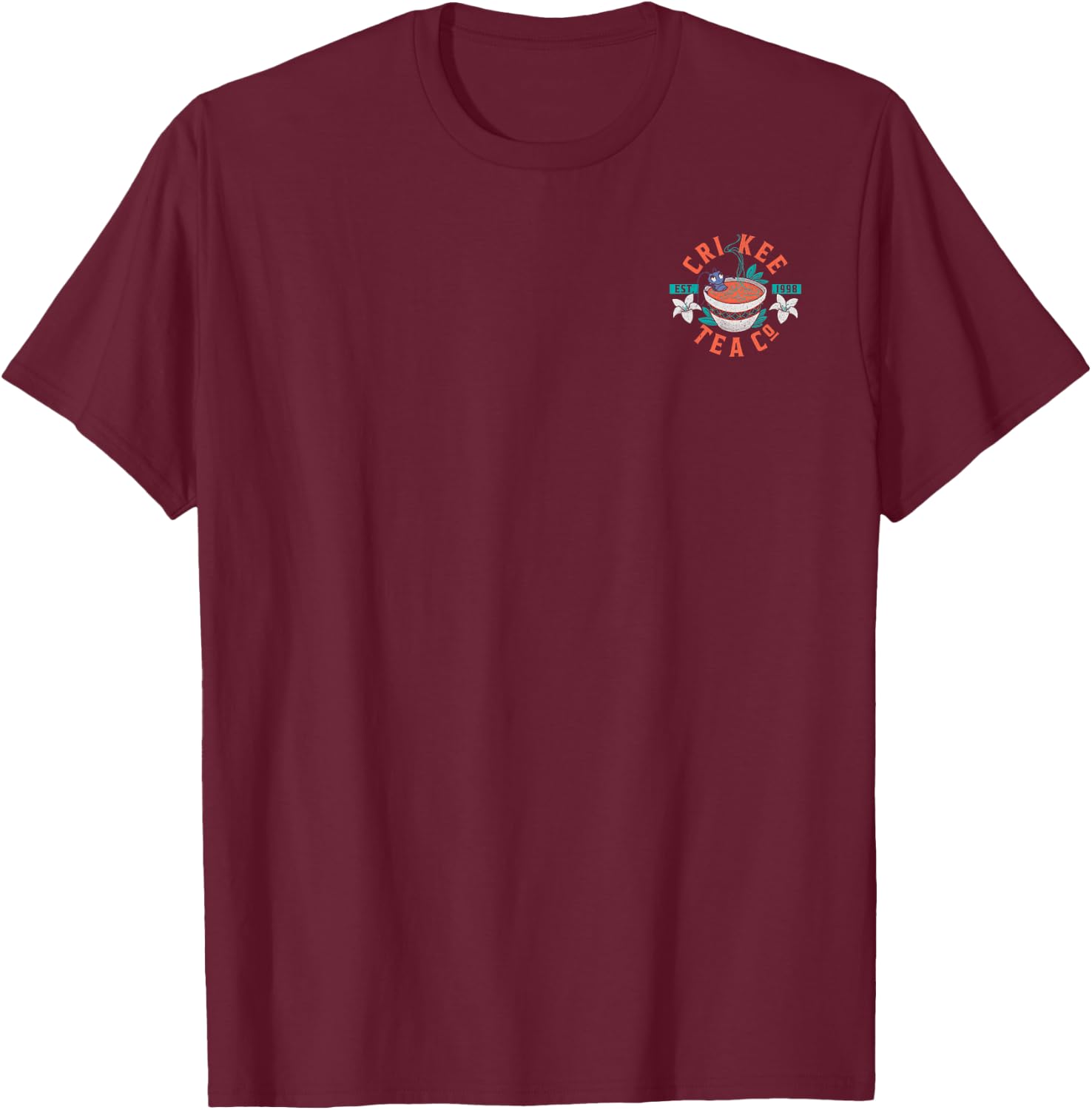 Disney Mulan CRI-Kee Tea Company 1998 Logo T-Shirt - T-Shirt | Maroon