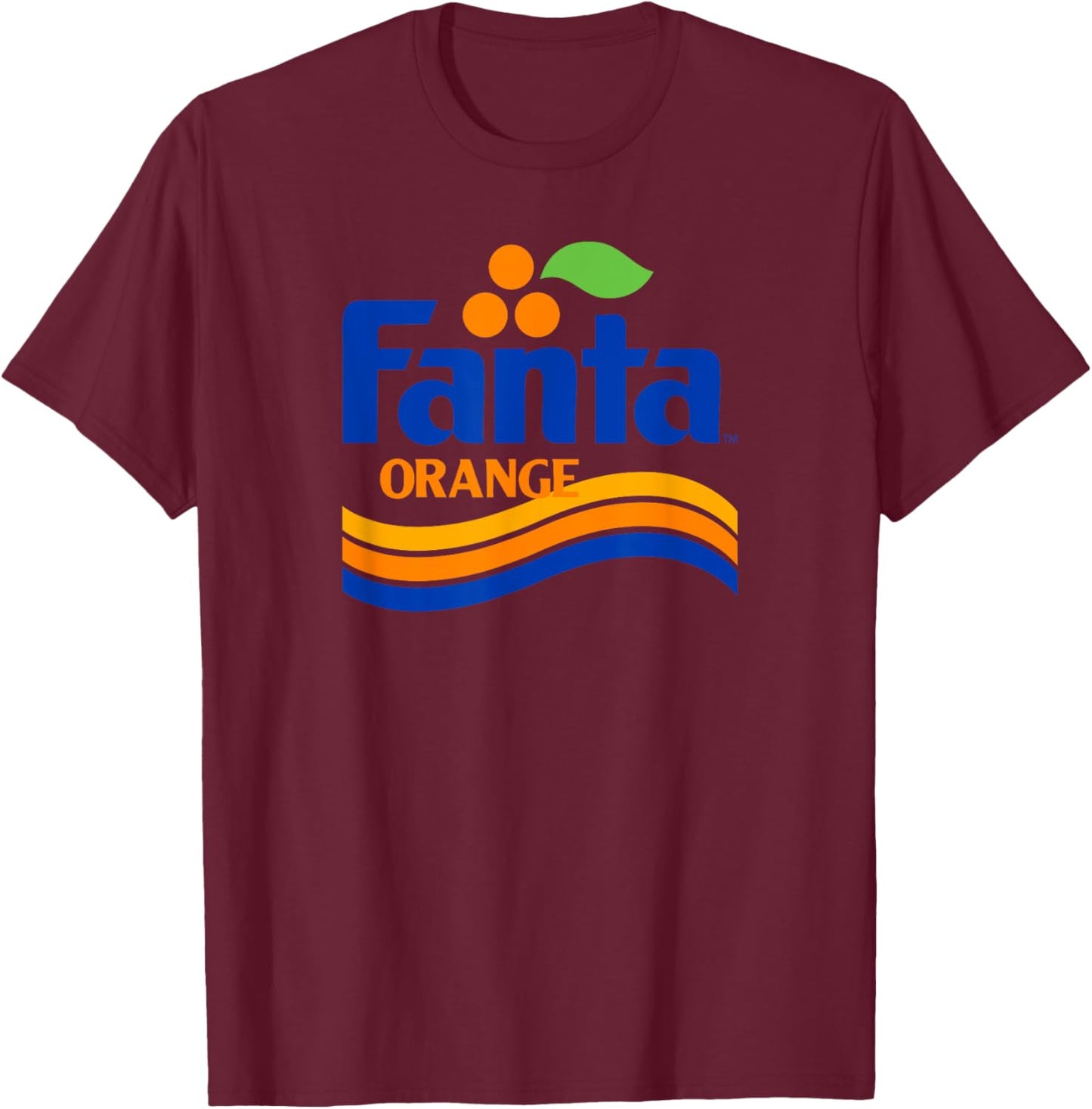 Fanta Orange 1980s Retro Wave Logo T-Shirt - T-Shirt | Maroon