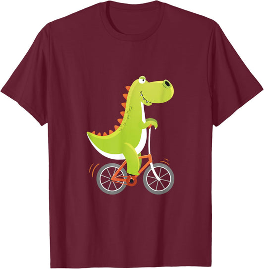 Sportlich Ses Tier Bike Biking Biken Radfahren Dinosaur Dino Bicycle Driving Cyclist Cycling Gift T-Shirt - T-Shirt | Maroon