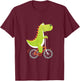 Sportlich Ses Tier Bike Biking Biken Radfahren Dinosaur Dino Bicycle Driving Cyclist Cycling Gift T-Shirt - T-Shirt | Maroon