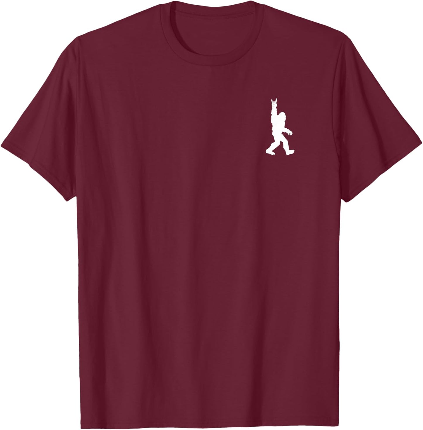 Funny Bigfoot Rock and Roll for Sasquatch Believers T-Shirt - T-Shirt | Maroon