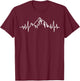 K2 Mountain Rock Heartbeat, Adventures Calling Hikers T-Shirt - T-Shirt | Maroon