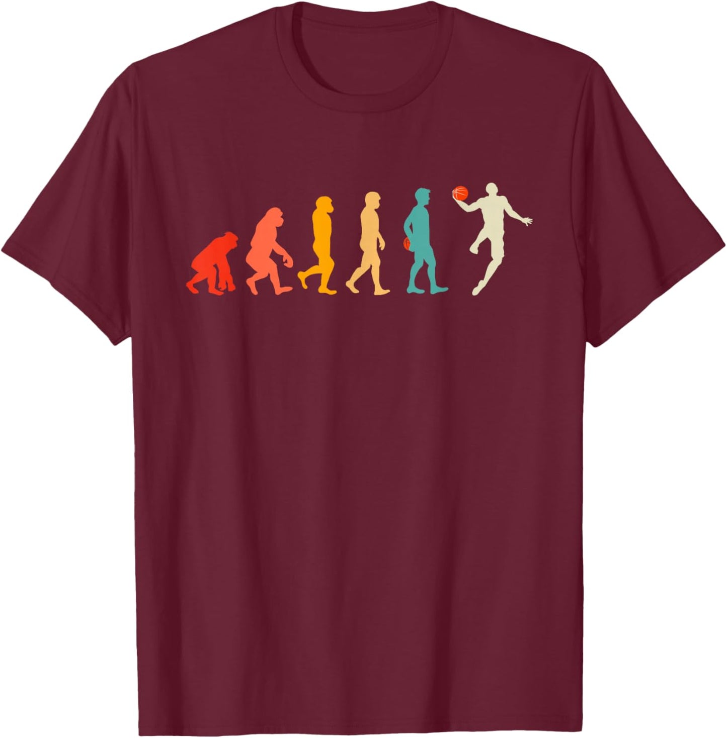 I Can Not I Have Basketball Evolution Basketball Player Retro T-Shirt - T-Shirt | Maroon
