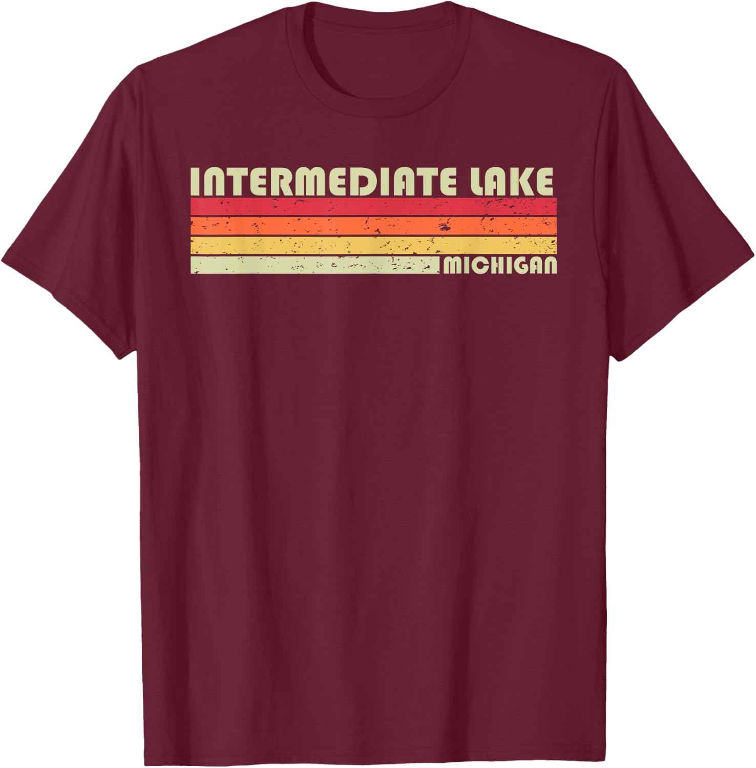 INTERMEDIATE LAKE MICHIGAN Funny Fishing Camping Summer Gift T-Shirt - T-Shirt | Maroon